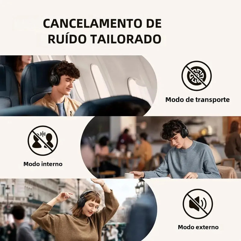 Fones de ouvido híbridos com cancelamento de ruído