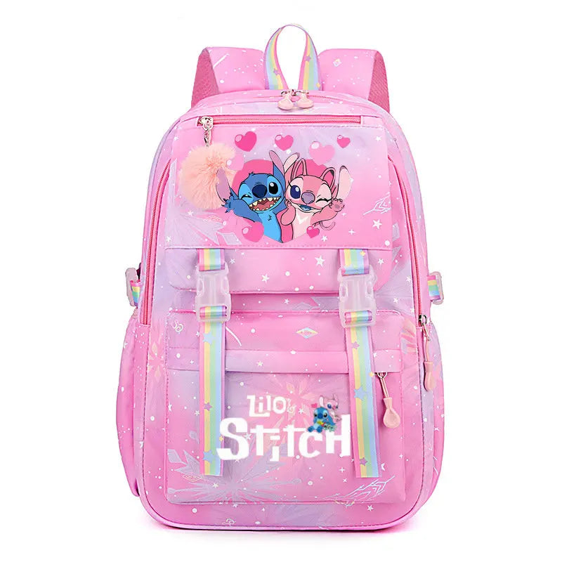 Lilo e Stitch Mochila impermeável de grande capacidade