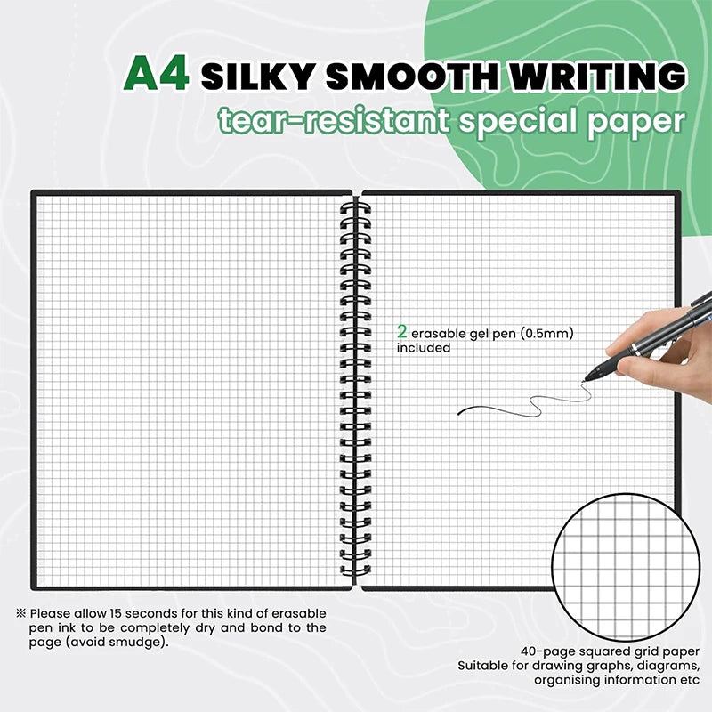 Caderno inteligente reutilizável tamanho A4