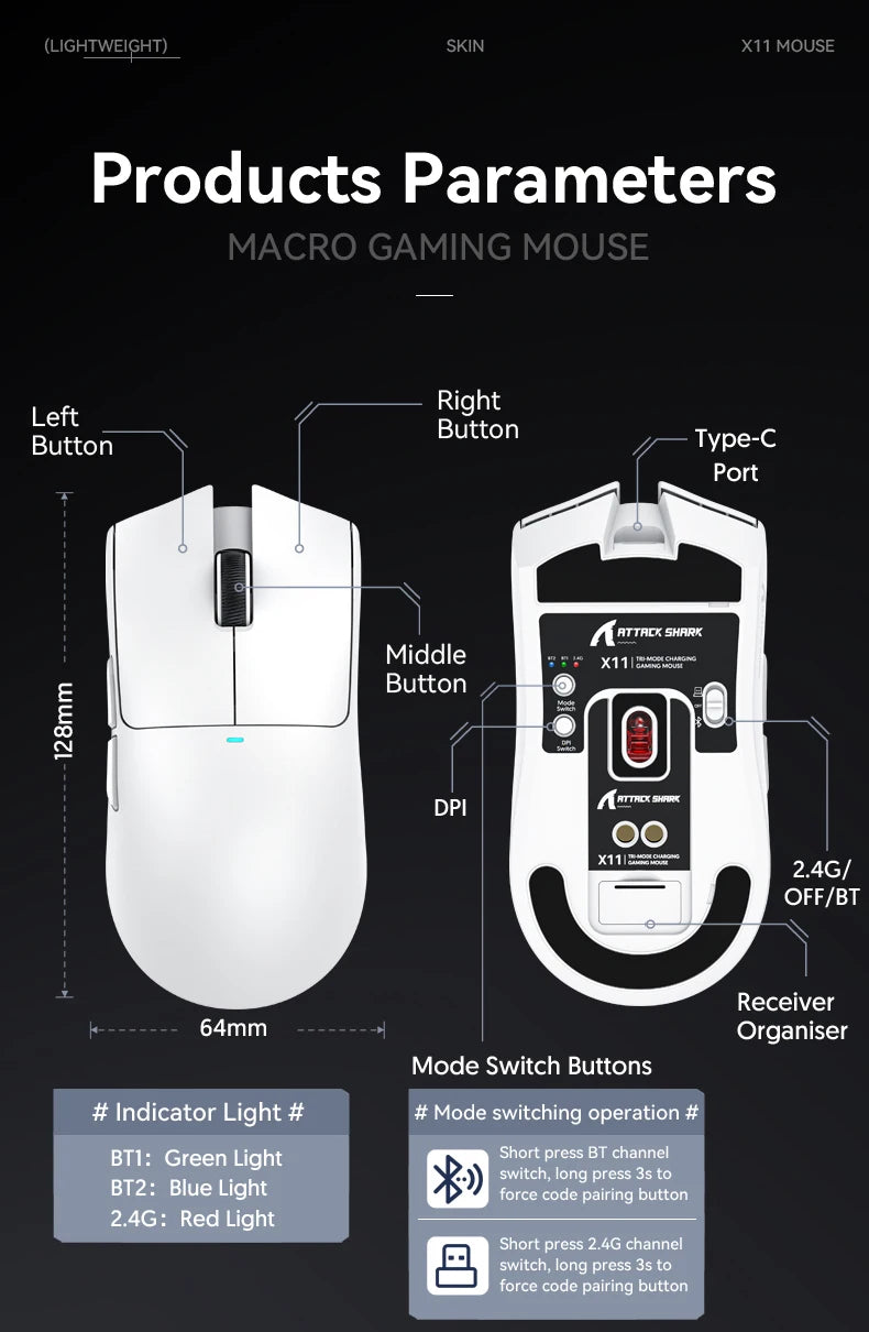 Mouse sem fio Bluetooth