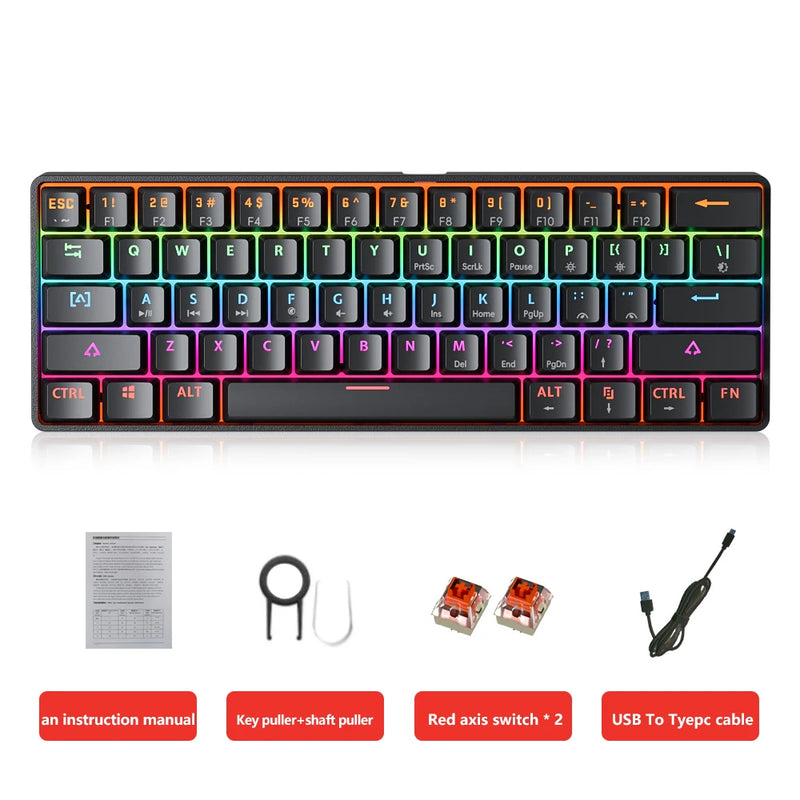 MUCAI MK61 USB Gaming Teclado mecânico